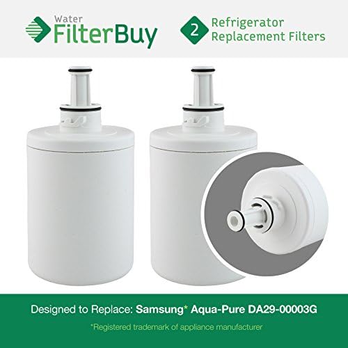 2 - Samsung DA29-00003G Compatible Refrigerator Water Filters. Designed by FilterBuy to be compatible with Samsung RSG257AARS, DA29-00003G, RFG237AARS, RF267AERS, RFG297AARS, RFG238AARS, RF266AEPN.