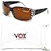 Vox Women's Polarized Sunglasses Designer Fashion Rhinestones Free Microfiber Pouch