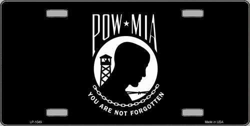 America sports POW MIA Black Flag LICENSE PLATES