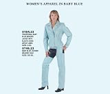 Women's Baby Blue Leather Braided Chaps