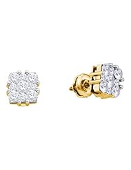 1.00CTW DAIMOND FLOWER EARRINGS