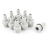 uxcell ホースコネクタ　オスねじーホース??バーブ　 43x 24mm 　プラスチック　グレー　10個入り