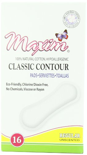 Maxim Classic Contour, Chlorine Free, Hypoallergenic Pads, Regular, Unscented, 16-Count (Pack of 2)