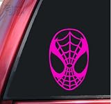 Spiderman Face Spidey Mask Vinyl Decal Sticker - Hot Pink