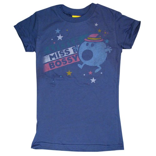 Mr. Men Little Miss - Clothing - Girls Light Navy Miss Bossy Stars Vintage T-Shirt