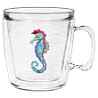 Colorful Caribbean Seahorse 12 oz Insulated Coffee Mug, Clear