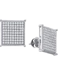 10KT White Gold 0.50 CTW Diamond Micro Pave Earrings