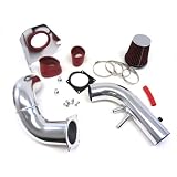 96-04 02 Ford Mustang GT V8 4.6L Cold Air Intake Kit Polish with Red Hose by Generic Product