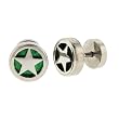 Rock Star Faux Plug - Lt Green - 16g Stud Wire - 00g Fake Plug - Sold as a Pair