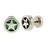 Rock Star Faux Plug - Lt Green - 16g Stud Wire - 00g Fake Plug - Sold as a Pair