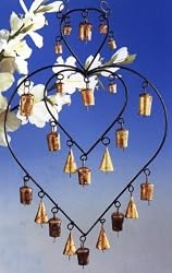 Iron double-heart chime with 24 bells-#TS425
