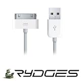 Produkt-Bild: Original Rydges&reg; RMT-DK2M Apple USB Sync Datenkabel Ladekabel HIGHSPEED f&uuml;r iPod & iPhone 3G 3GS 4 4G 4S Classic Touch Nano 1G 2G 3G Photo Mini &Uuml;BERL&Auml;NGE 2,0 Meter (doppelt so lang wie ein normales Kabel) Neuheit