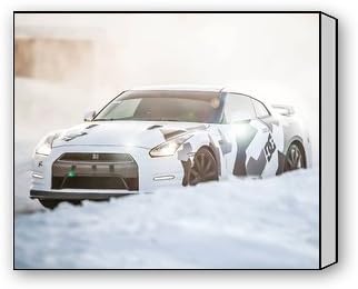 ArtShop Gallery Wrapped Nissan Gtr Winter Custom Modern Art Painting Wall Decor Canvas Print