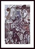 Couple by Pablo Picasso 22.00X28.00 Framed with Black Wood Frame