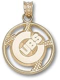 Chicago Cubs Solid 10K Gold ''C CUBS'' Pierced Baseball Pendant
