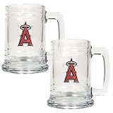 MLB Los Angeles Angels Two Piece 15-Ounce Glass Tankard Set- Primary Logo