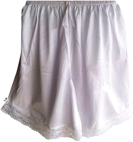 PPNAWH WHITE Pettipants Half Slips Shorts Nylon Lace Floral Lingerie Women