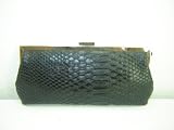 Style & Co Python Embossed Clutch Handbag Purse ~ Black In Color