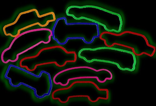 418orsUpYdL Glow in the Dark Cars Fun Shapes Rubber Band Bracelet (12 Pack) #16