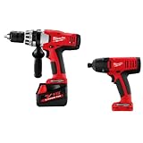 Factory-Reconditioned Milwaukee 0824-84P 18-Volt Cordless V18 Lithium-Ion 1/2 inch Hammer Drill with Free V18 Impact Driver