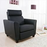 Indiana Leatherette Recliner Chair in Black