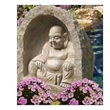 IMAGE OF Asian buddha statue home garden sculpture god happiness (Digital Angel Decor)