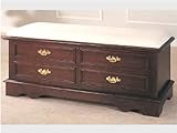IMAGE OF Cedar Chest w/ Cushion Seat Bench in Cherry Finish