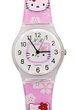 TimerMall OEM - Montre Enfants - Quartz - Caoutchouc - Disney Cartoon Hello Kitty rose Blanc Bracelet Cadran