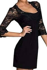 Spring Summer Winter Lace Polyester/Spandex Elbow Length Sleeves Checkered Print Floral Print  Dress