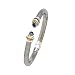 18K Yellow Gold and Sterling Silver Blue Topaz Italian Cuff