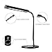 ToJane 5-Level Dimmable LED Desk Lamp with Touch Dimmer Control Panel & Night Light Feature ( Goose Neck Lamp, Office/Bedroom Lamp, Eye-Care Lamp, 8W High Luminance & Low Heat, Glossy Black Finish)