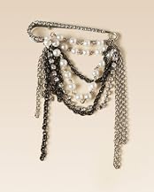 Crystal Chain Brooch