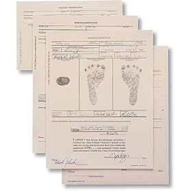 Briggs Newborn Identification Form, 8" x 5", 50 Sheets per Pad