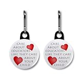 CARE ABOUT EDUCATORS and CHILDREN Politics 2-Pack 1 Black Zipper Pull Charms