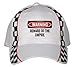 BEWARE OF THE UMPIRE White Racing Checker Flag Hat / Baseball Cap