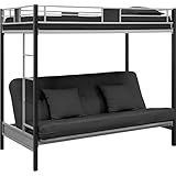 DHP Screen Over Futon Metal Bunk Bed, Silver/Black