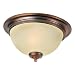 Quoizel FO1612BH Foster 6-1/2-Inch Small Flush Mount with Amber Linen Glass, Brushed Oiled Bronze Finish