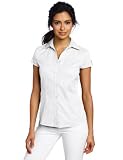 AK Anne Klein Women's Poplin Short Sleeve Shirt