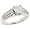 2 Row Diamond Engraved Engagement Ring 1cttw (CZ ctr)