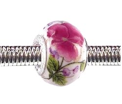 Pandora Style Charm Bead (Z62) Murano Lampwork Glass (14mm x 10mm) (fits Troll too)