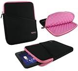 rooCASE Super Bubble Neoprene Sleeve Case Cover for Motorola XOOM Android Tablet (Black / Pink)