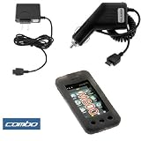 Smoke Flexible Soft Silicone Skin Case + Car Charger + Home Travel Charger for Sprint Samsung SPH-M800 Instinct Cell Phone