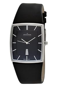 Skagen Big Date on Black Leather Mens Watch 567LSLB1