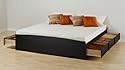 King 6 drawer Platform Storage Bed Black