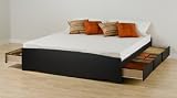 King 6 drawer Platform Storage Bed Black