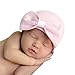 Melondipity Girls Organic Pink Big Bow Newborn Hospital Beanie Baby Hat