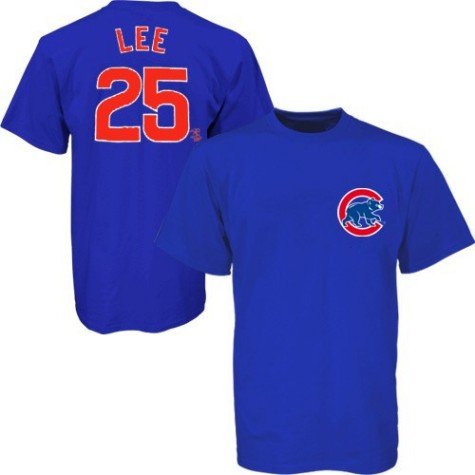 Youth Chicago Cubs #25 Derrek Lee Name and Number Tshirt - XL 18-20