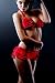  : Modern Courtesan Red Ruffle Soft Triangle Bra and Brief Set