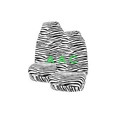 Set of 2 Universal-fit Animal Print Front Bucket Seat Cover - Black and White Zebra