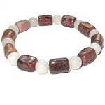 Quartz Bracelet 06 Stretch Rhodonite Pink Snow White Gemstone Healing